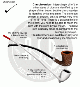 انواع پیپ از نظر شکل ظاهری 50 churchwarden 275x300 1
