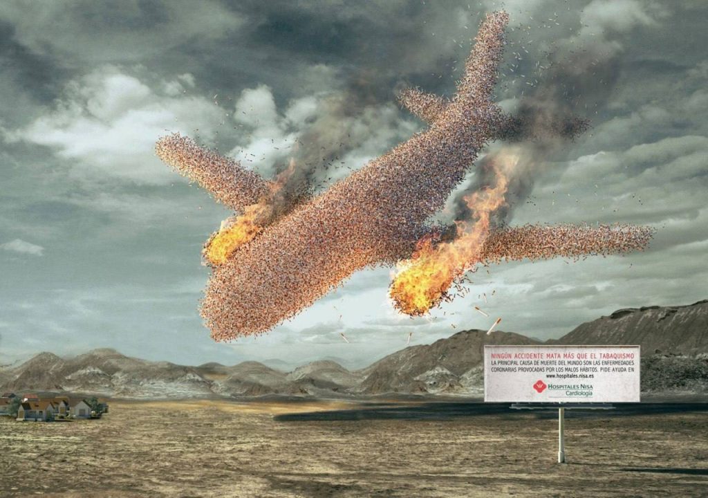 سقوط هواپیما! کمپین ضد سیگار