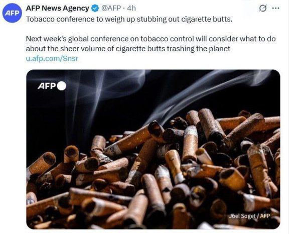 رها کردن سالانه ۴.۵ تریلیون ته سیگار در سراسر جهان